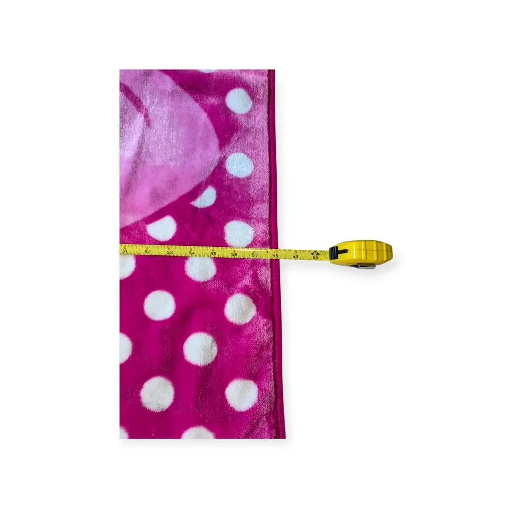 Disney Minnie Mouse Bowtique Pink Soft Fleece Throw Blanket 58